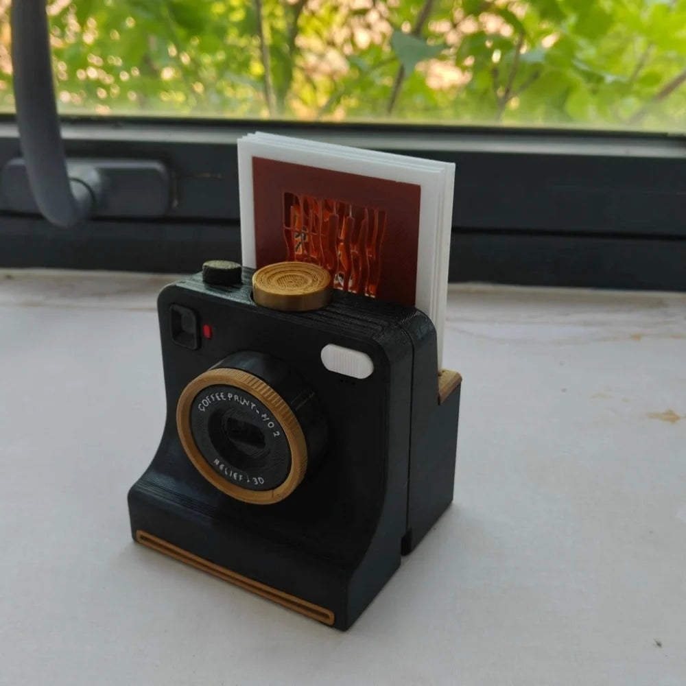 ☕ Latte Art Camera – Retro Coffee Stencil Gift