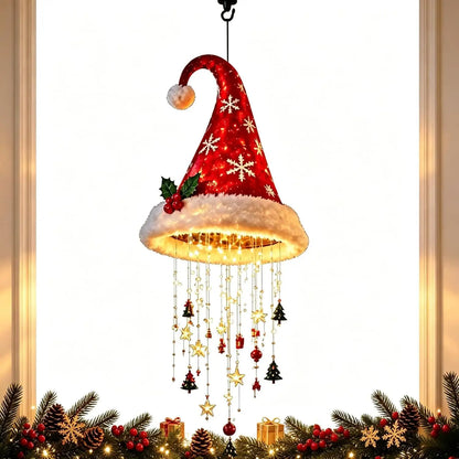 🎄 LED Santa Hat Hanging Light – Christmas Decoration