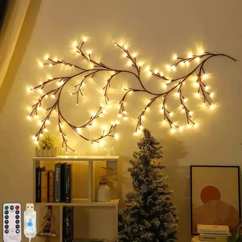🎄 LED Willow Vine Branch Lights – Holiday Wall Decor
