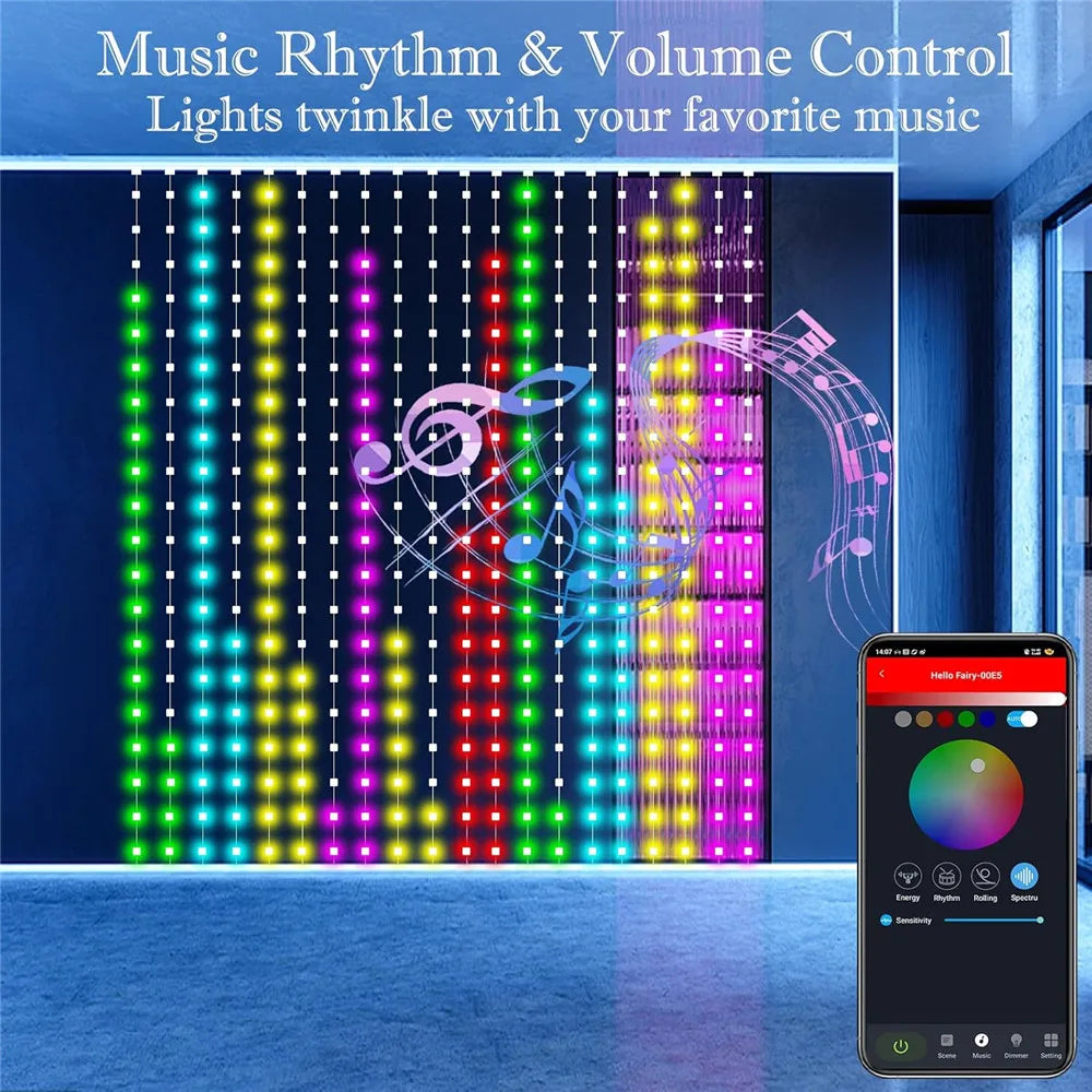 Aureva Glow smart LED curtain lights app control