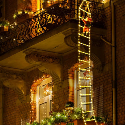 🎄 LED Santa Climbing Ladder Lights – Christmas Decoration