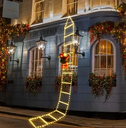 🎄 LED Santa Climbing Ladder Lights – Christmas Decoration