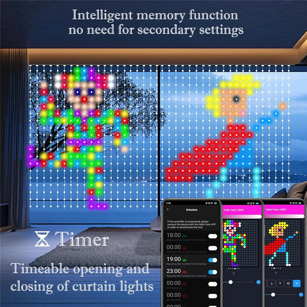 Aureva Glow smart LED curtain lights effects